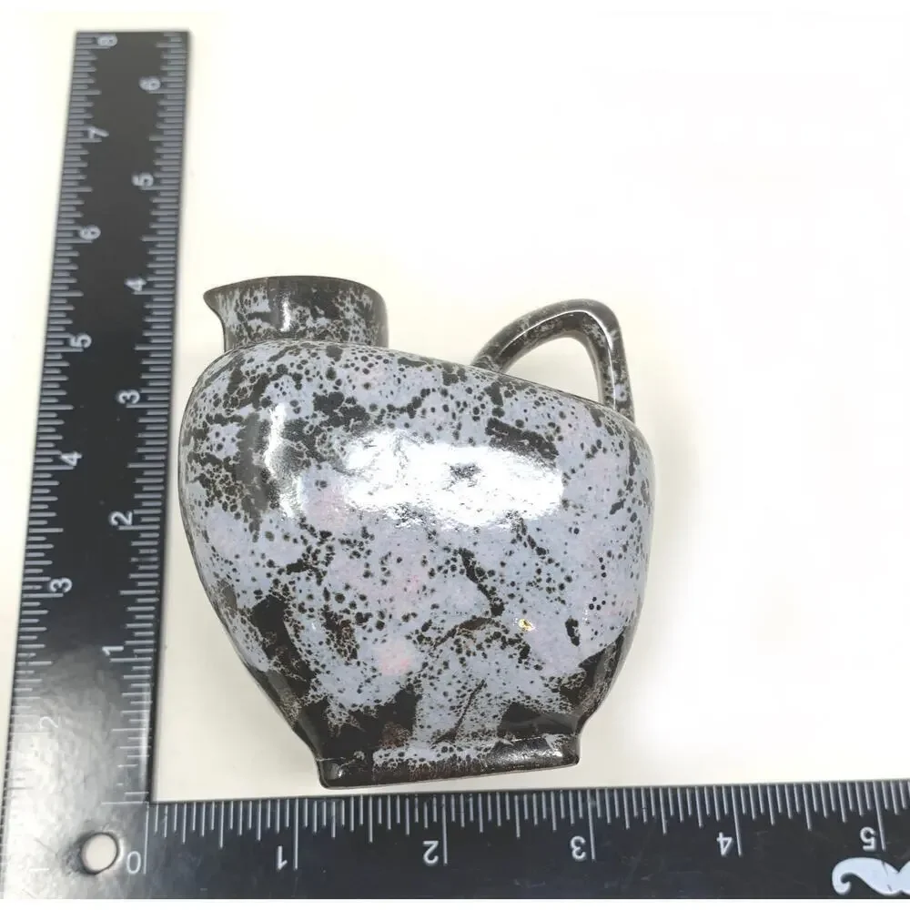 Vintage Vermont Studio Pottery Jug Hand Made Foamy Lava Glaze Mini 4